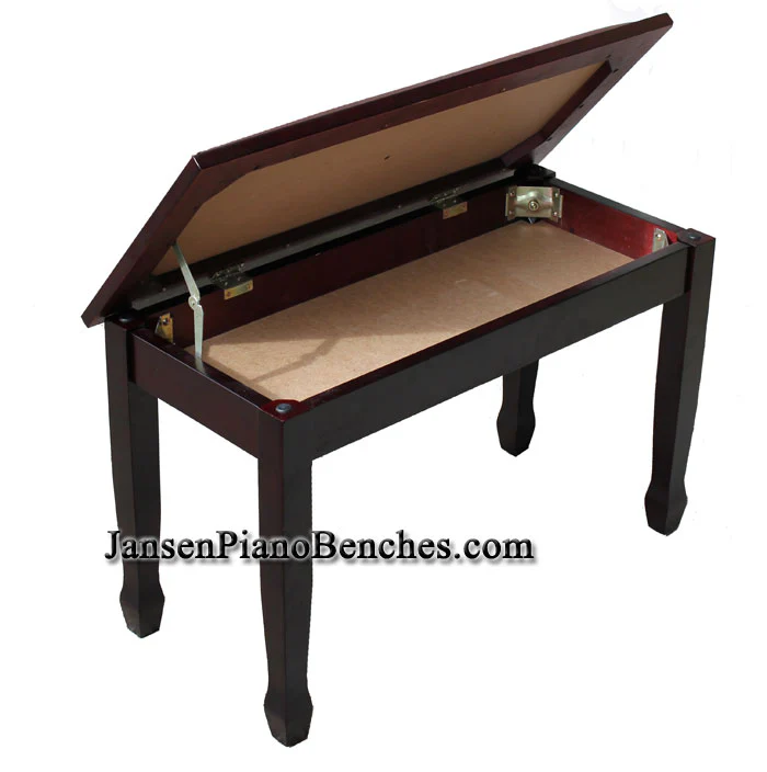 Yamaha Upholstered Piano Bench with Wood Trim and Storage Compartment - Image 8